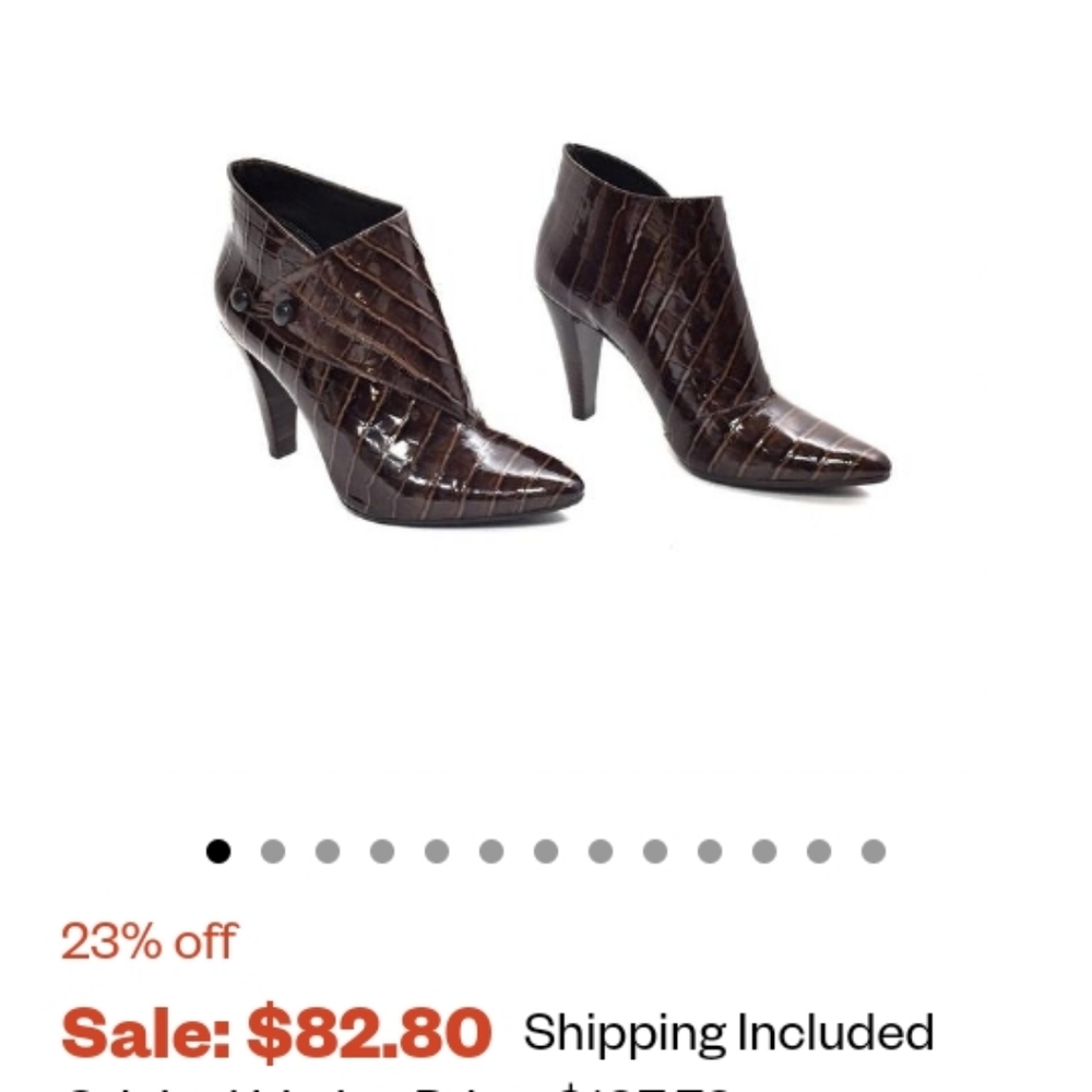 Via Spiga patent leather crocodile booties.